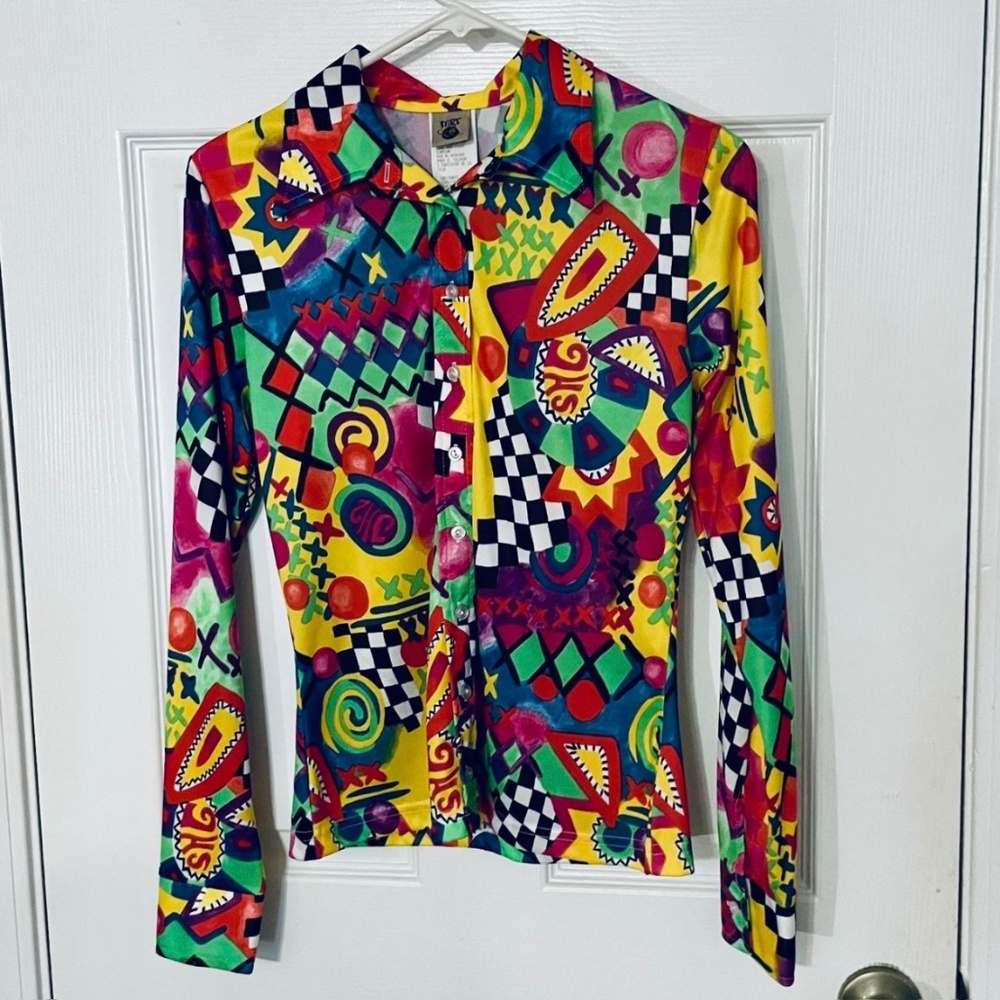 Vintage 90’s Merry-Go-Round Brand Colorful Blouse - US Medium - Picture 1 of 3
